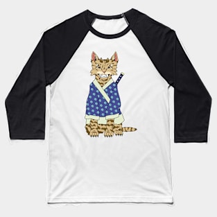 Samurai demon cat Baseball T-Shirt